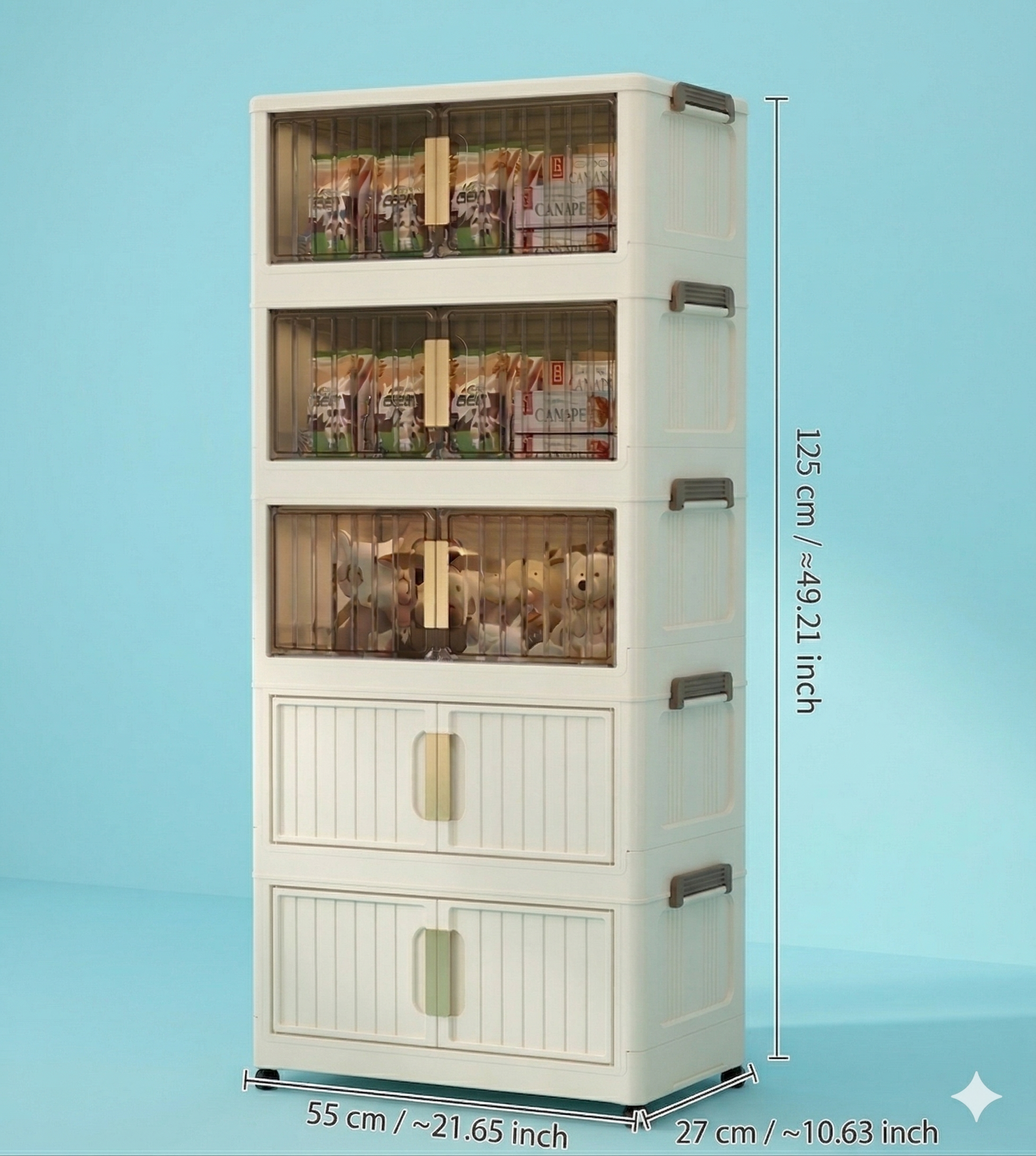 Modern 5-Tier Storage with Wheels